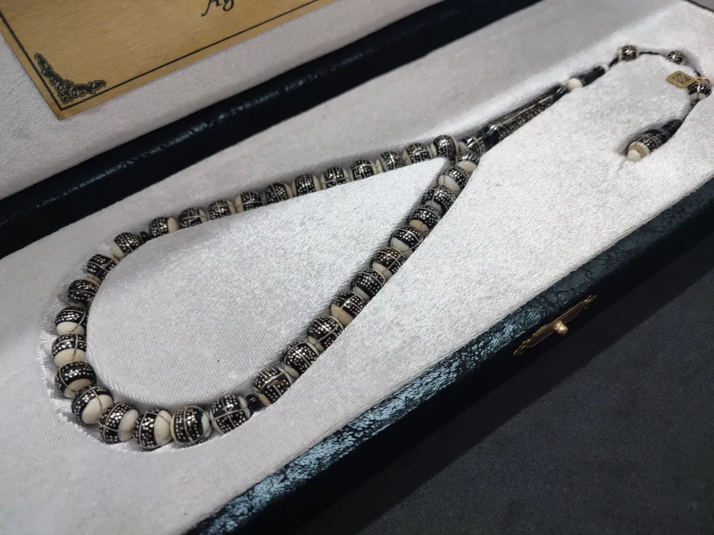 Deri̇ Kutu 1000 Ayar Gümüş Çakımlı 3 Çember Yusur-İ İşleme Has 43.75 Gr.fi̇l Di̇şi̇ küçük resim 3