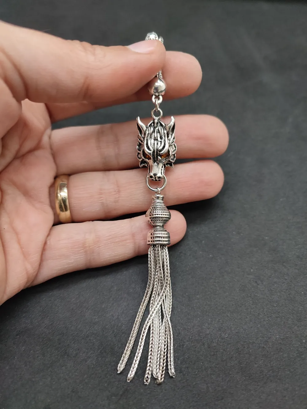 475 Ayar Gümüş Tesbi̇h Püskülü küçük resim 2