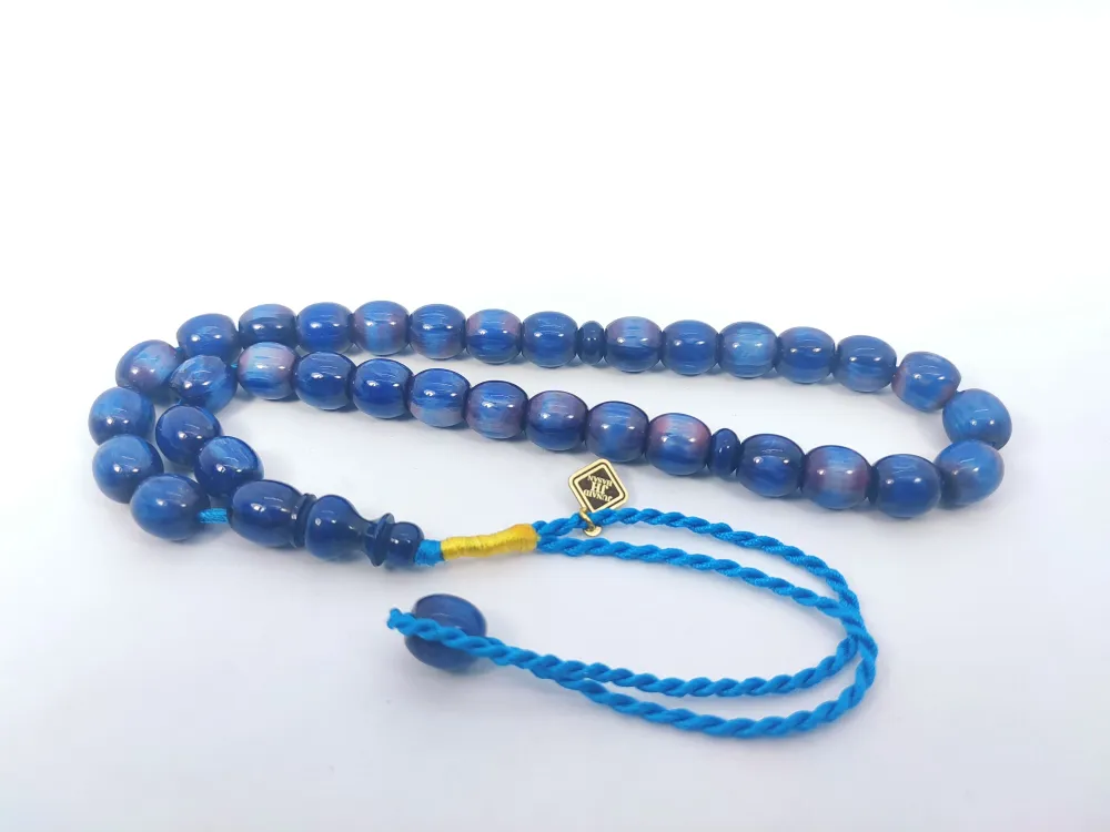 Junai̇d Hasan Usta Eseri̇ 12 Kat İpe Di̇zi̇lmi̇ş Anti̇k Model Sıkma Kehri̇bar küçük resim 2