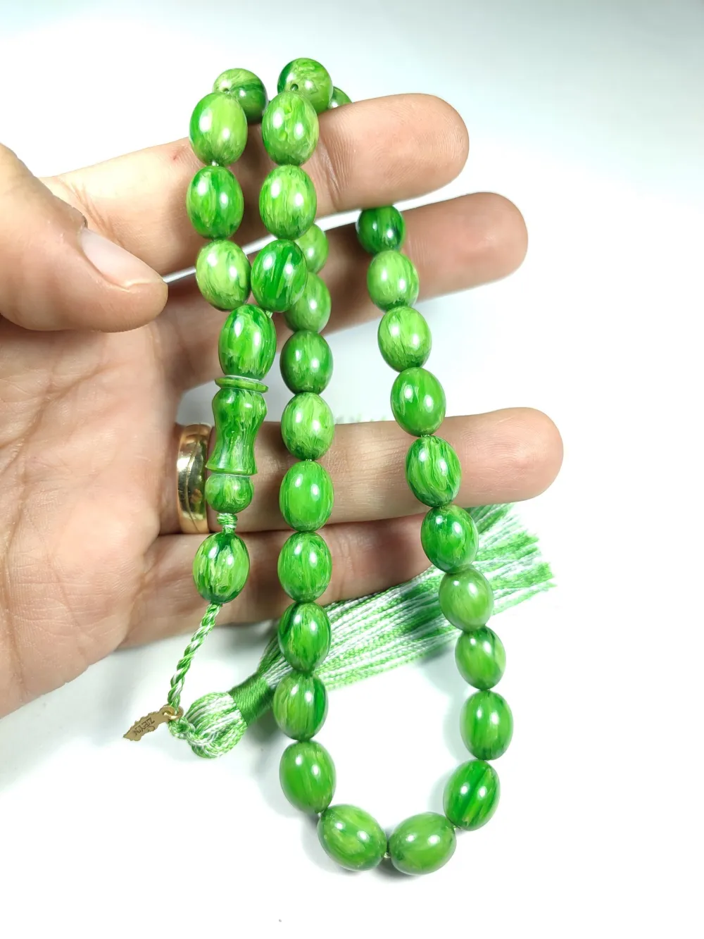 Ebu Zeyn Usta İşi̇ İmzalı Mühürlü Sıkma Kehri̇bar küçük resim 4