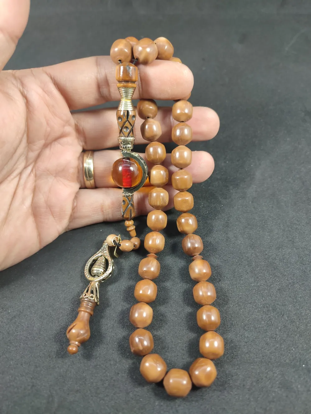 Hakan Kaya Usta  El İşçi̇li̇kli̇ Ağır Gümüş Nakkaşlı İri̇ Boy Naturel Kuka küçük resim 5