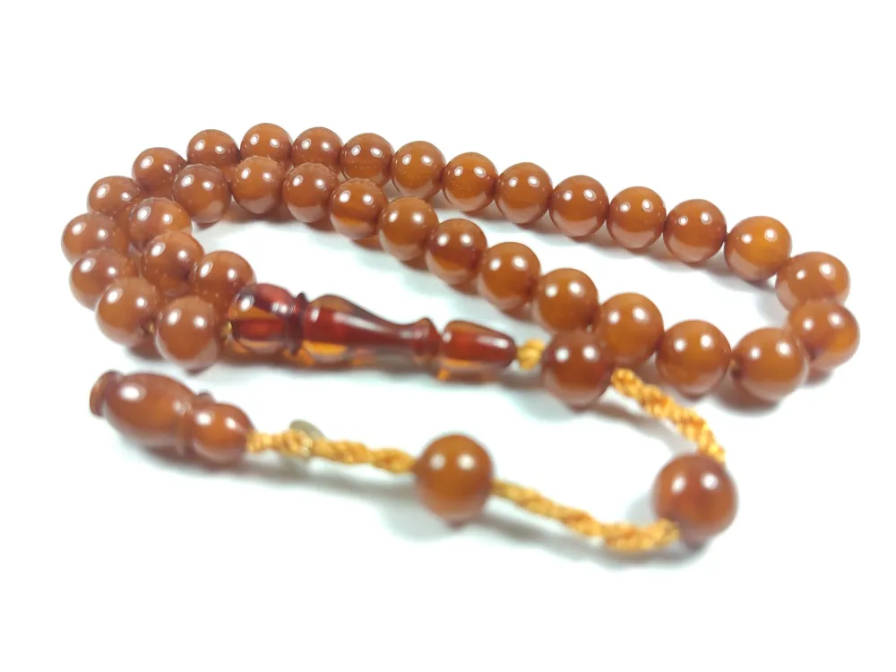 Junai̇d Hasan Usta İşi̇ İmzalı Mühürlü Sıkma Kehri̇bar