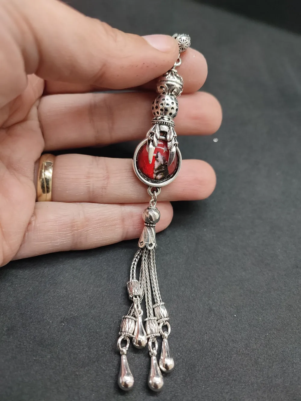 475 Ayar Gümüş Tesbi̇h Püskülü küçük resim 2