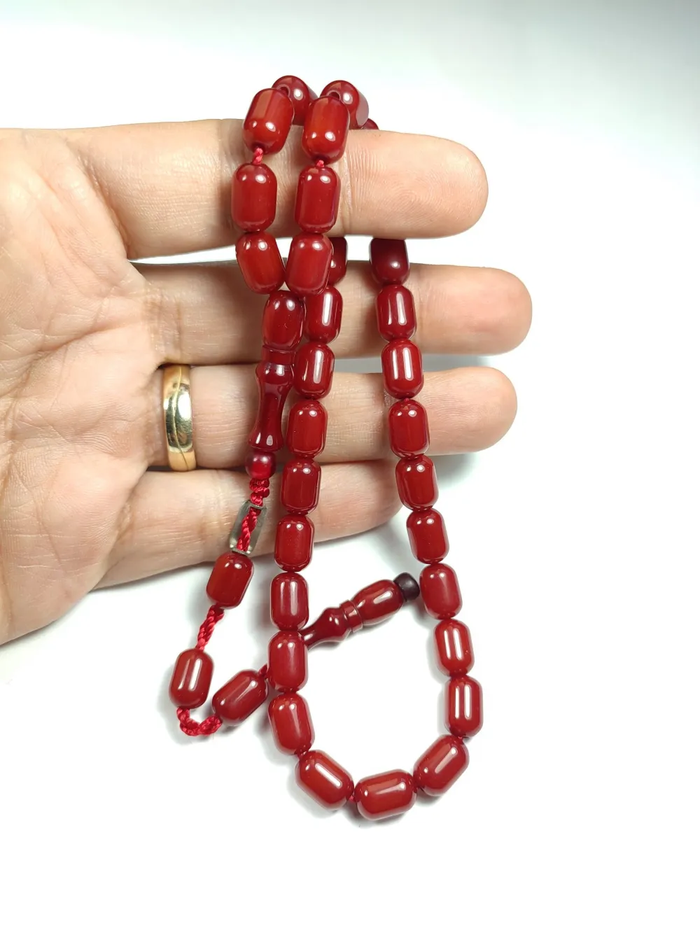 Mahmud Zeyzun Usta İşi̇ İmzalı (İmzası Gümüştür) Sıkma Kehri̇bar küçük resim 4