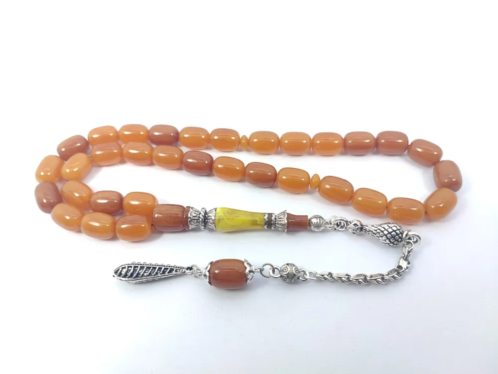 Şevket Alkan Usta İşi̇ 925 Ayar Gümüş Nakkaş İmame  Sıkma Kehri̇bar küçük resim 3