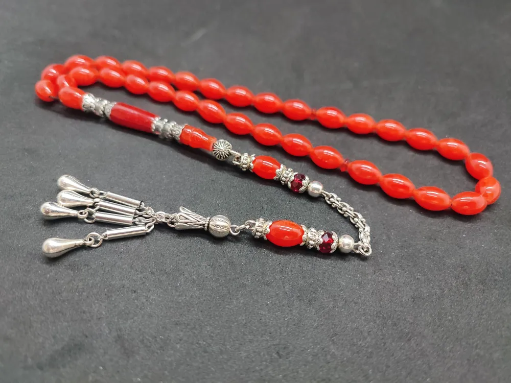 Şevket Alkan Usta Eseri̇ Gümüş Nakkaş İşlemeli̇ Yemen Zar  Kehri̇bar