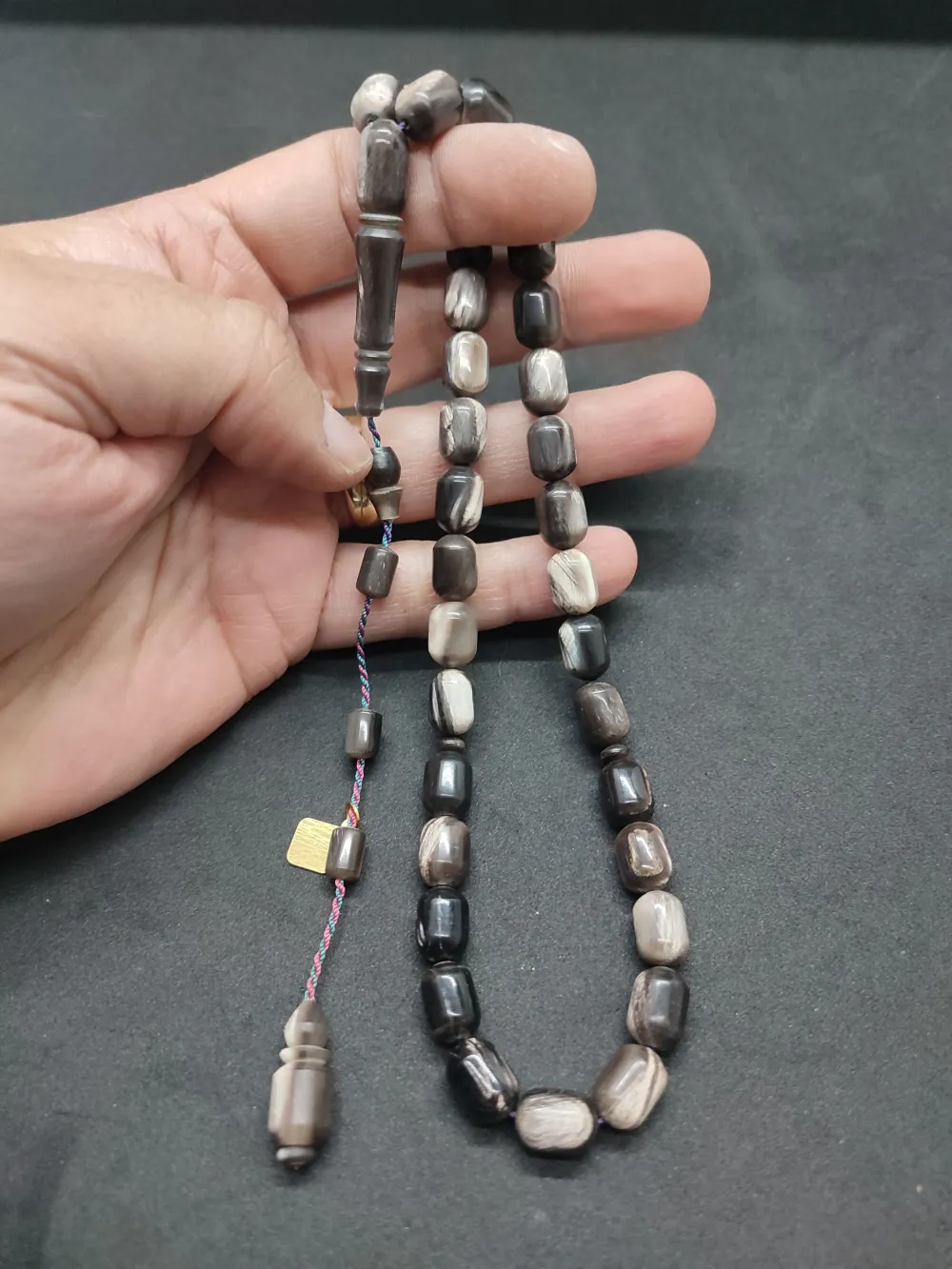 İskeçeli̇ Cemi̇l Usta Eseri̇ İmame Hi̇tame Eski̇tme Yapılmış Damarlı Bufalo Boynuzu küçük resim 4