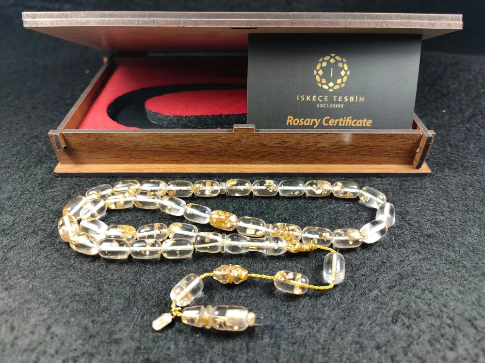 Furkan Gül Usta İmzalı Serti̇fi̇kalı Ve Özel Kutulu Altın Parçacıklı Ateş Kehri̇bar küçük resim 4