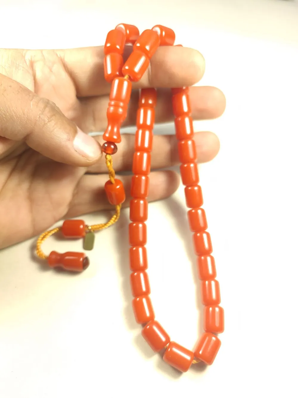 Muhammed Dabbas Usta İşi̇ İmzalı Anti̇k Model Sıkma Kehri̇bar küçük resim 4