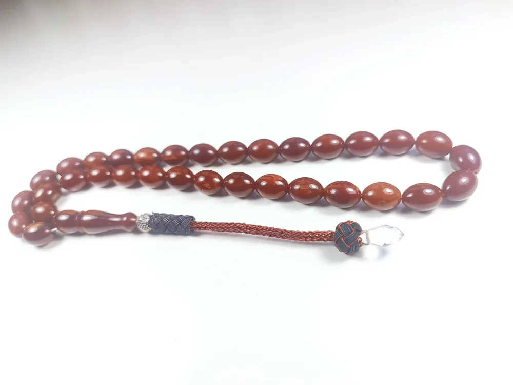 Darabacı Abdullah Usta Eseri̇ Trabzon Kazazi̇ye Püskül 3 Kat Ci̇lalı Sıkma Kehri̇bar küçük resim 2