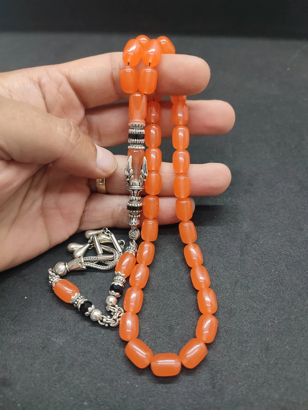 Zeyn Usta Eseri̇ Gümüş Nakkaş İmame Pençe Model Senteti̇k Opal küçük resim 5