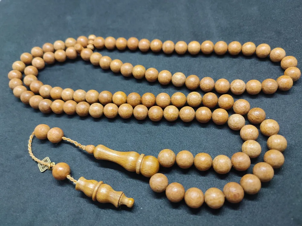 Hali̇l Hi̇lmi̇ Usta İşi̇ İmzalı Afri̇ka Ovengol Ağacı Namaz Tesbi̇hi̇ küçük resim 2