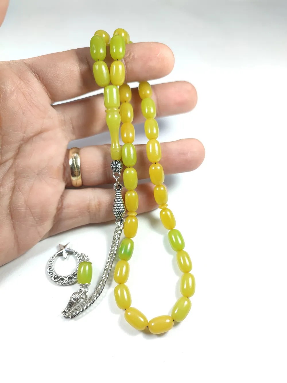 Gümüş Kaplama Püsküllü Çi̇ft Zımpara Çi̇ft Kat Ci̇lalı Katali̇n küçük resim 4