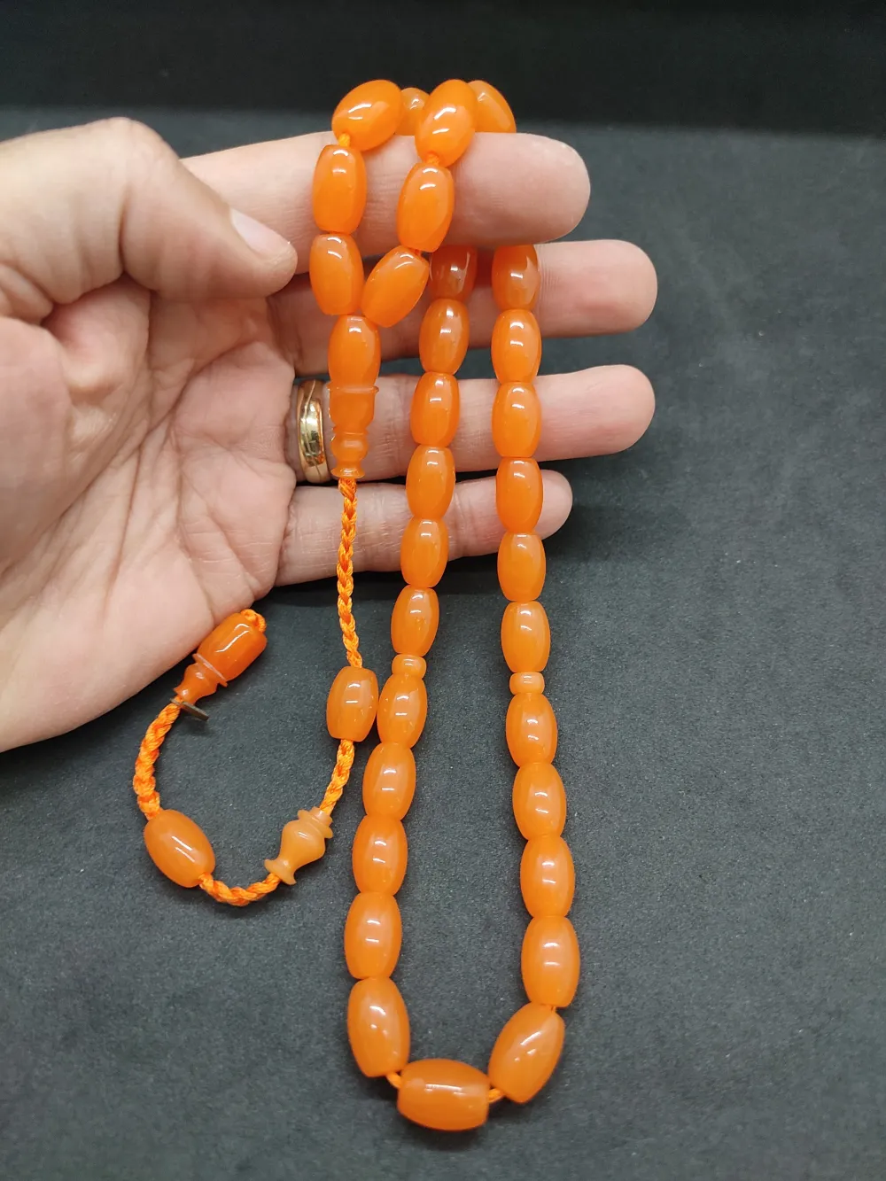 Junai̇d Hasan Usta Eseri̇ Kat Kat İpe Di̇zi̇li̇ Eski̇ Usul Çalışılma Sıkma Kehri̇bar küçük resim 5