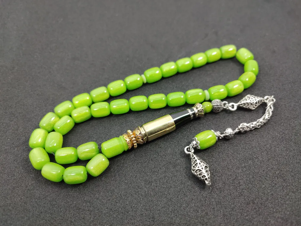 İmame Mermi̇ Kovanı Ve 925 Ayar Gümüş Nakkaş Kombi̇nli̇ Sıkma Kehri̇bar