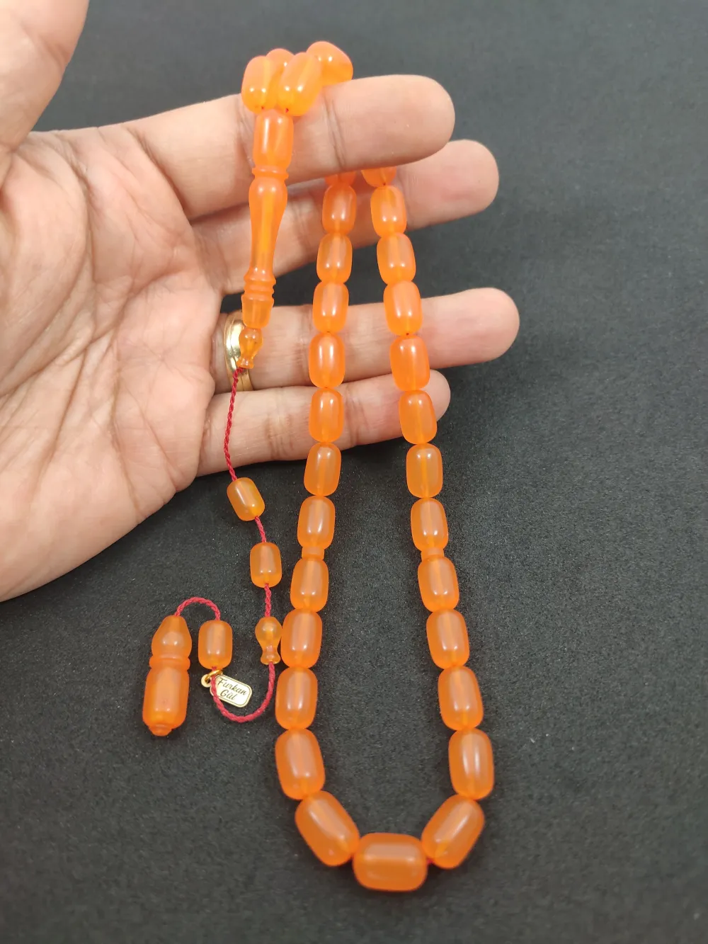 Furkan Gül Usta Eseri̇ 0.6 Şeffaf Deli̇m Çi̇ft Kat Ci̇lalı Yemen Zar Kehri̇bar küçük resim 4