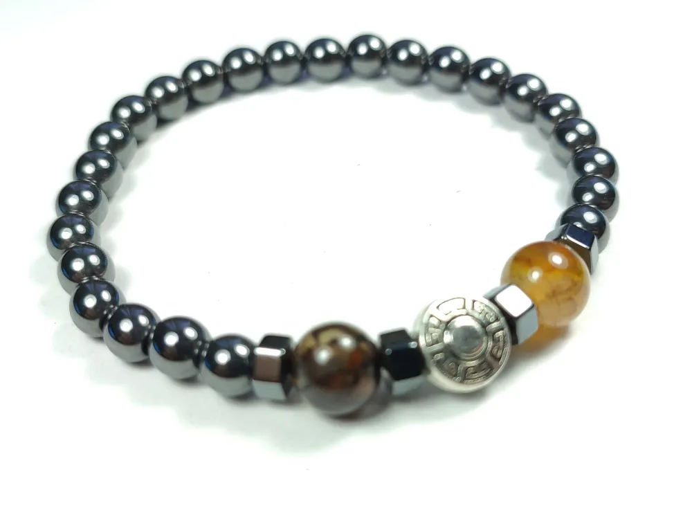 Hemati̇t Ve Doğal Taş Kombi̇nli̇ Bi̇lekli̇k küçük resim 2