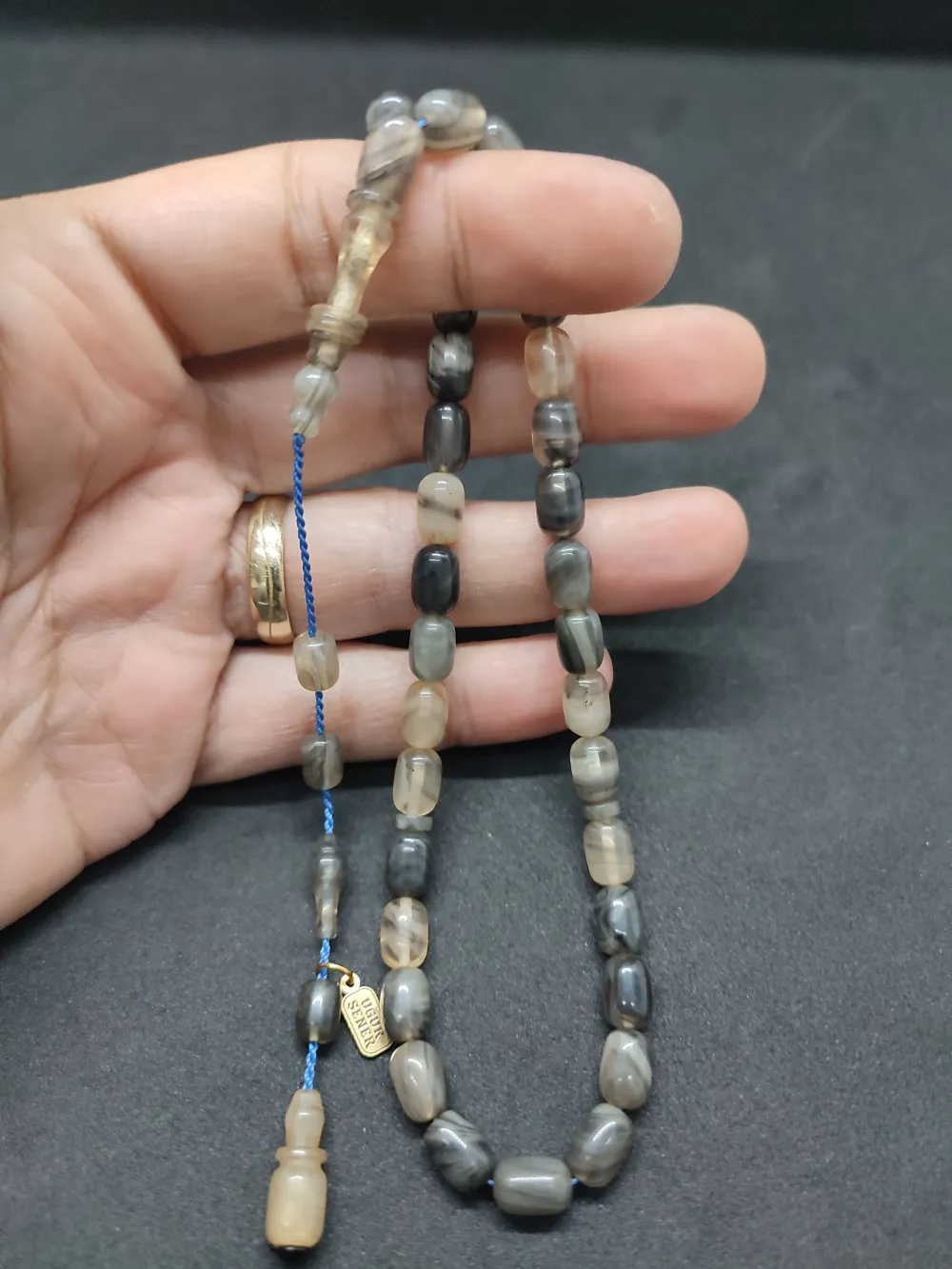 Uğur Şener Usta Eseri̇ İmame Halkalı Çi̇ft Kat Ci̇lalı Sıkma Kehri̇bar küçük resim 5