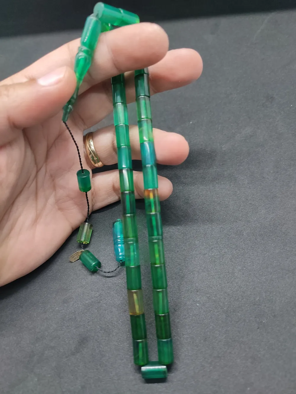 Uğur Şener Usta Eseri̇ 0.6 Şeffaf Deli̇m Çi̇ft Kat Ci̇lalı Ok Gi̇bi̇ Sıkma Kehri̇bar küçük resim 2