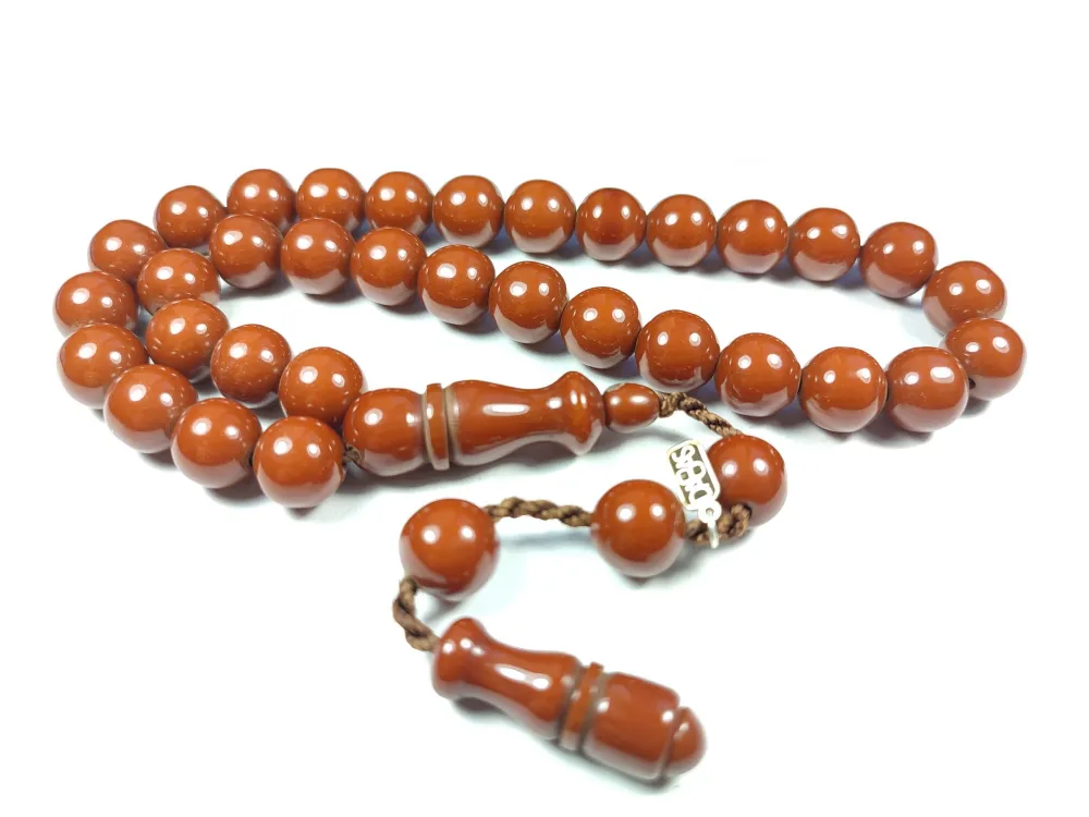 Dabbas Usta İşi̇ İmzalı (İmzası Gümüştür) Sıkma Kehri̇bar küçük resim 2