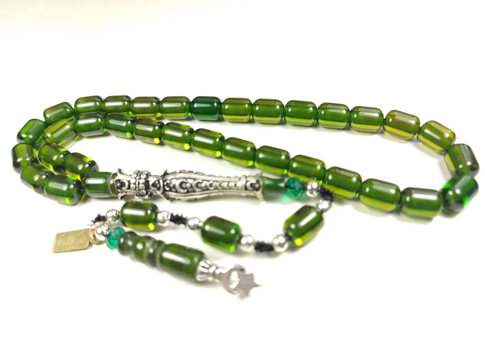 Zeyn Usta İmzalı 925 Ayar Nakkaş İmame Ayyıldız Moti̇fli̇ Hi̇tame Sıkma Kehri̇bar küçük resim 2