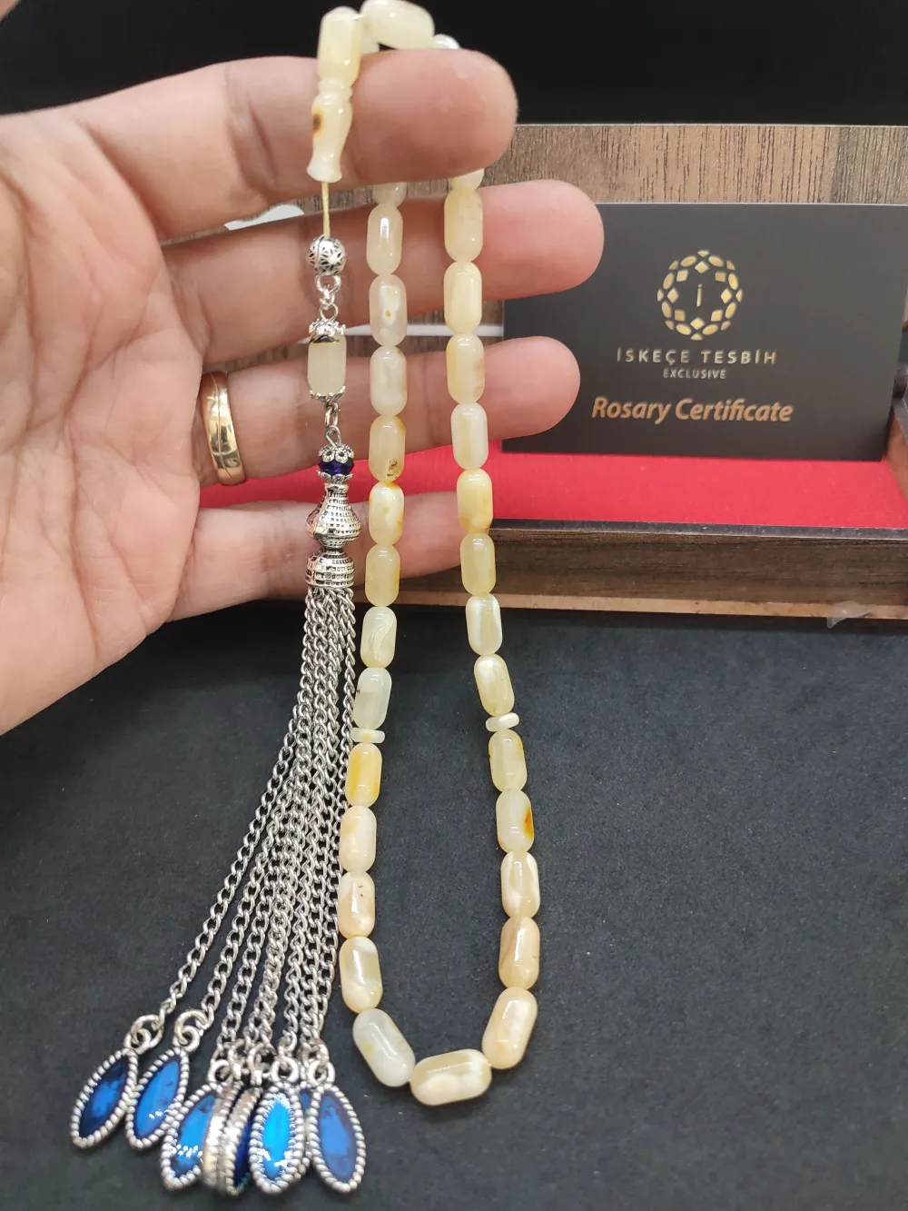 Ahşap Kutulu 475 Ayar Gümüş Püsküllü Kali̇ngrad Kaya Damla 11.50 Gr. küçük resim 4