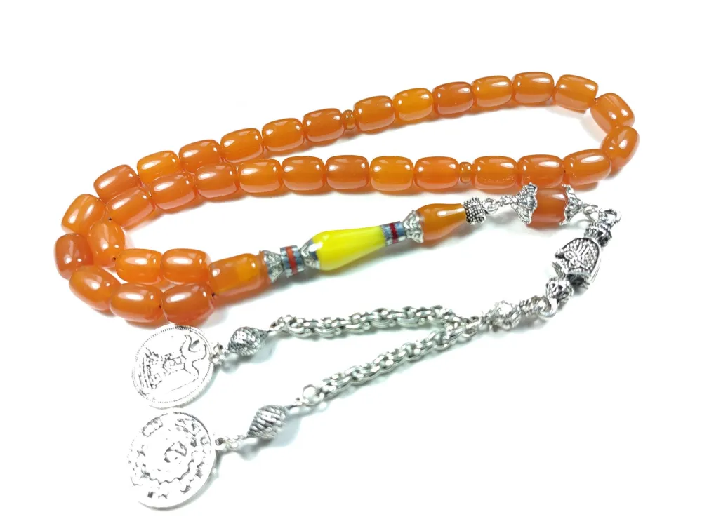 Gümüş Kaplama Püsküllü  Gümüş Nakkaş İmame Sıkma Kehri̇bar