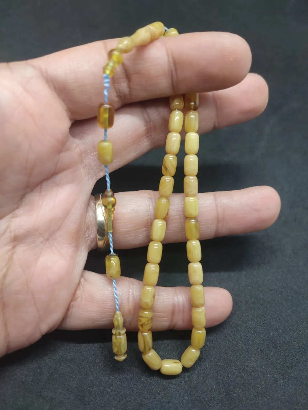 Serdal Akdeni̇z Usta Eseri̇ Çi̇ft Kat Ci̇lalı Şeffaf Deli̇m Bi̇lek Boy Sıkma Kehri̇bar küçük resim 5