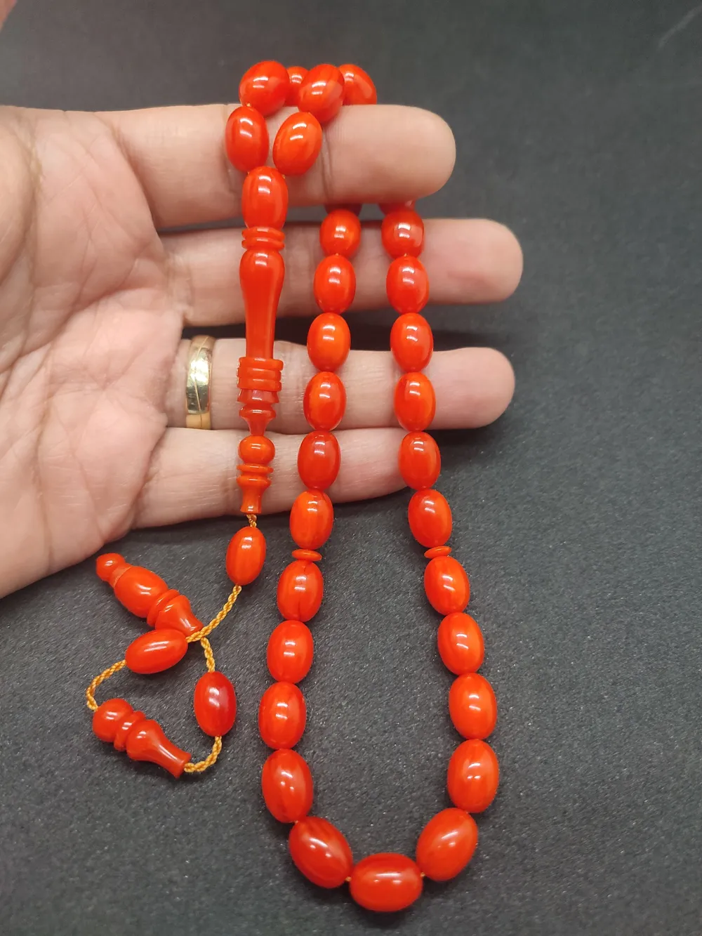 Ahmet Eryılmaz Usta Eseri̇ 0.6 Deli̇m   İmame Halkalı Çi̇ft Ci̇lalı Sıkma Kehri̇bar küçük resim 5