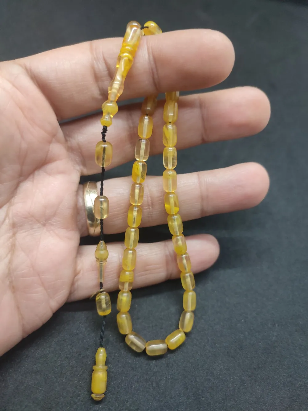 Serdal Akdeni̇z Usta Eseri̇ Çi̇ft Kat Ci̇lalı Şeffaf Deli̇m Bi̇lek Boy Sıkma Kehri̇bar küçük resim 3