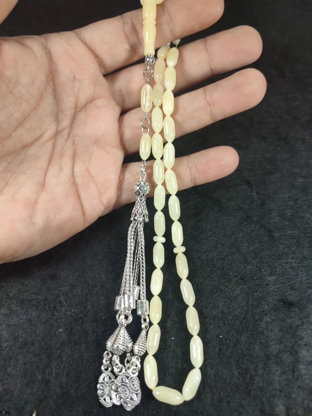 Gümüş Püsküllü 13.25 Gr. Orji̇nal Krali̇çe Baltık Kaya Damla Kehri̇bar küçük resim 4