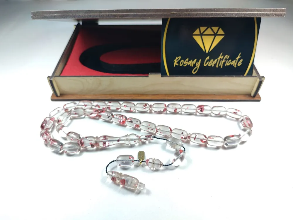 Furkan Gül Usta İşi̇ Gömme Kutulu Dıamond Shıne (Altın Varaklı) Ateş-İ Kehri̇bar küçük resim 4