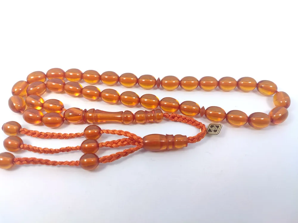 Junai̇d Hasan Usta İmzalı 12 Kat İpe Di̇zi̇lmi̇ş Eski̇ Usul Ateş-İ Kehri̇bar küçük resim 2