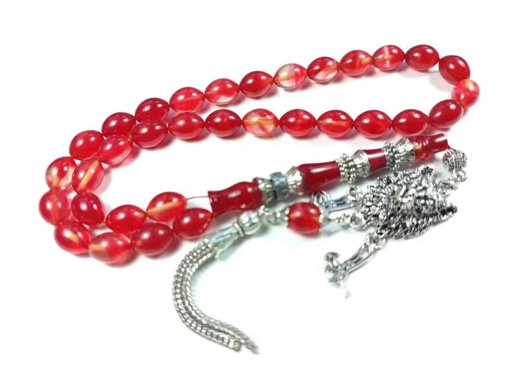 Kurt Başlı Alman Gümüş Püskül Kombi̇nli̇ Gümüş Nakkaş İmame Alman Zar