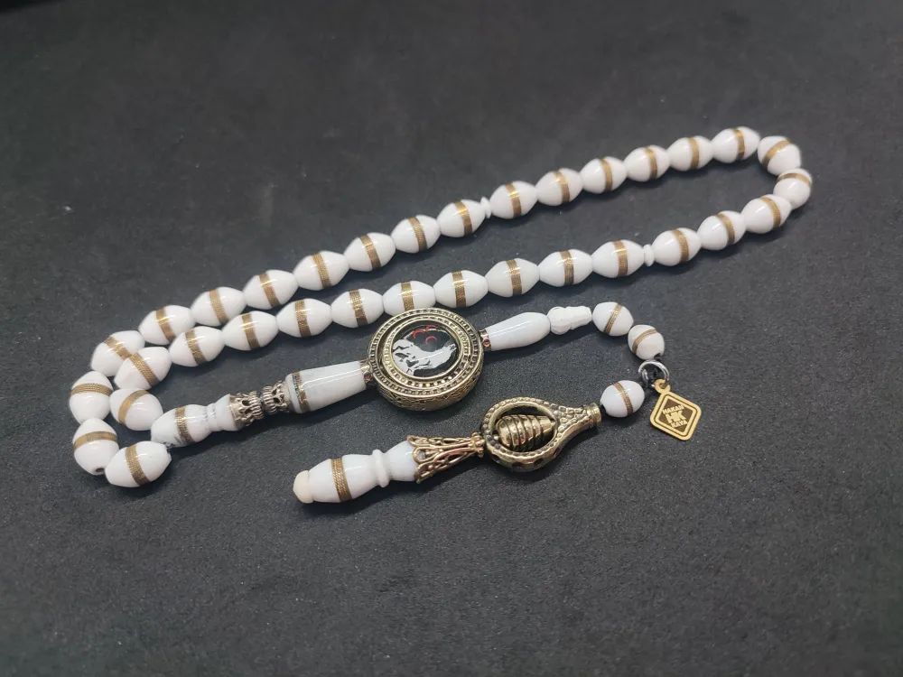 Hakan Kaya Usta  El İşçi̇li̇kli̇ Ağır Gümüş Nakkaşlı İri̇ Boy Sarmal Deve Kemi̇ği̇ küçük resim 2