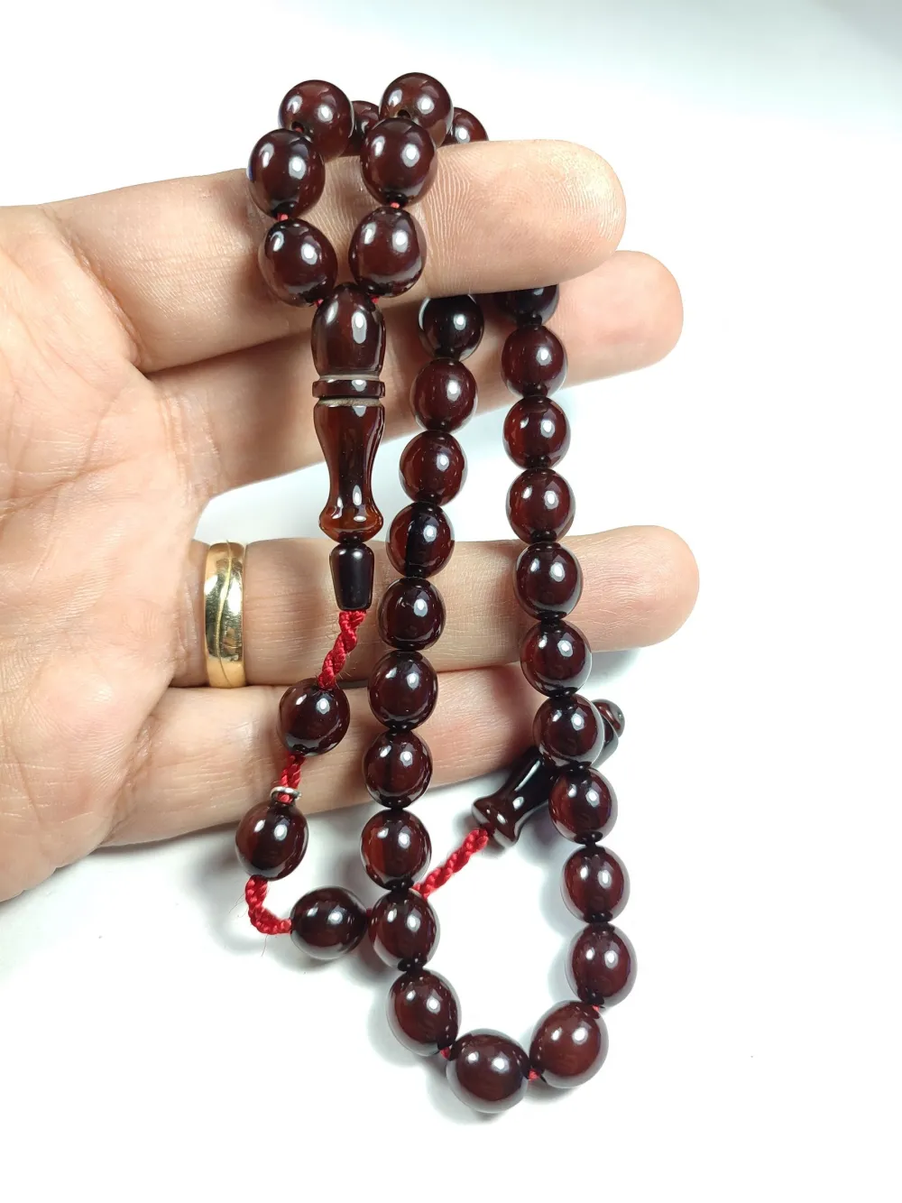 Dabbas Usta İşi̇ İmzalı (İmzası Gümüştür) Sıkma Kehri̇bar küçük resim 4