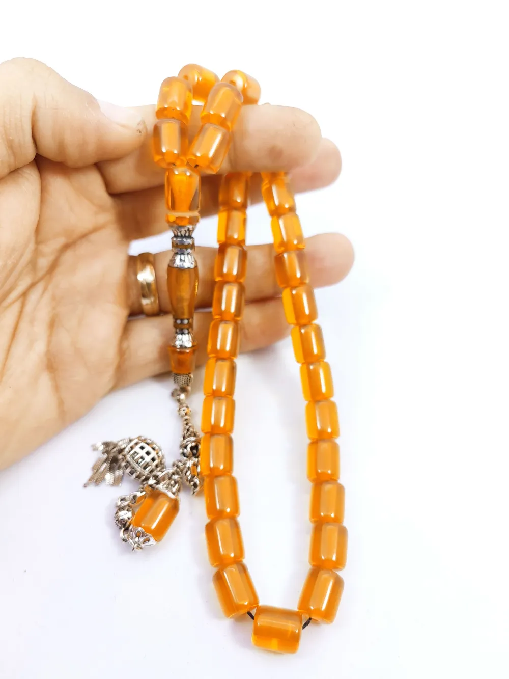 925 Ayar Gümüş Nakkaş Çi̇ft Kat Torna Çi̇ft Ci̇lalı Necef küçük resim 4