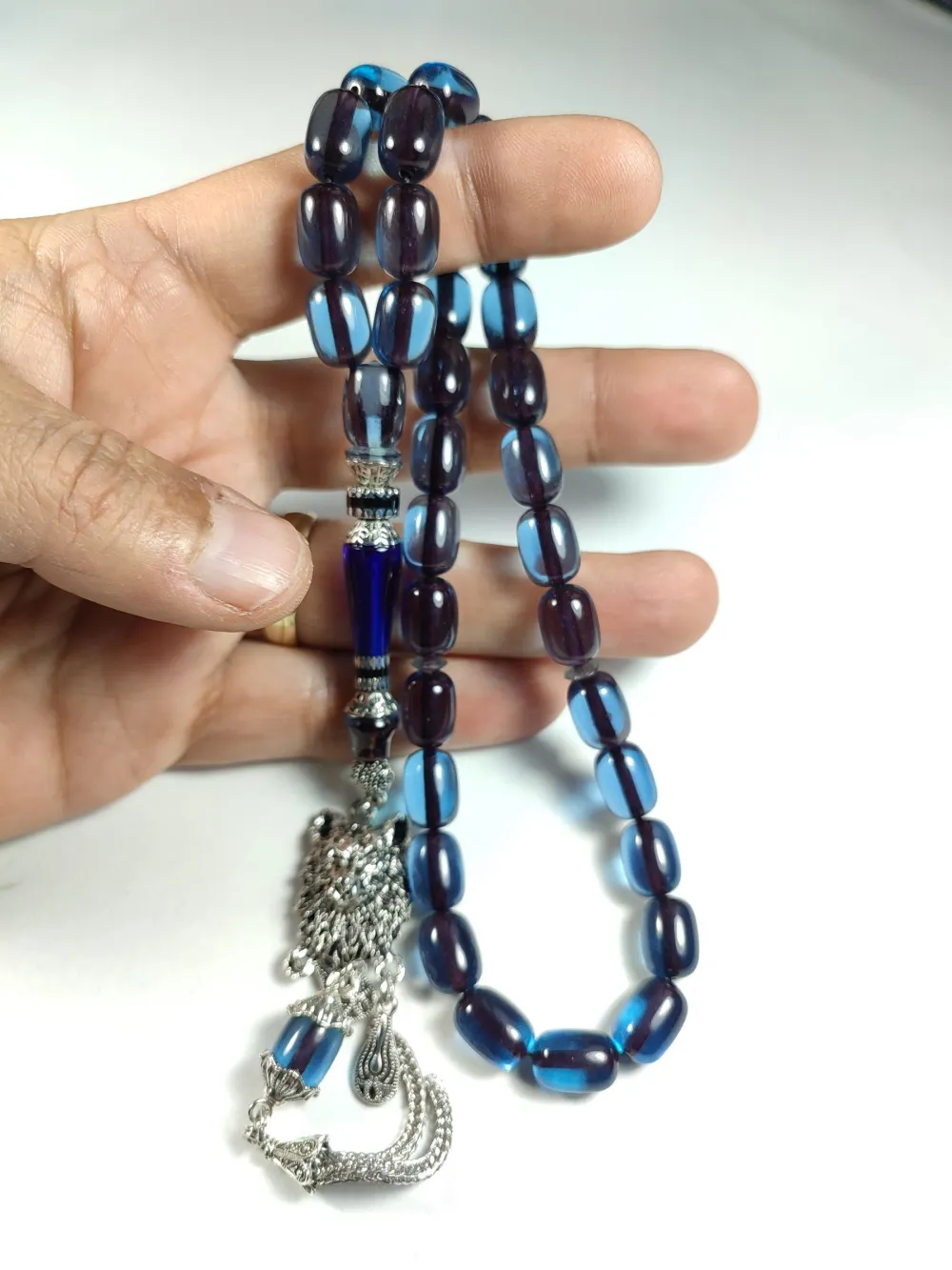 Gümüş Kaplama Püsküllü  Ayar Gümüş Nakkaş İmame Alman Zar küçük resim 5