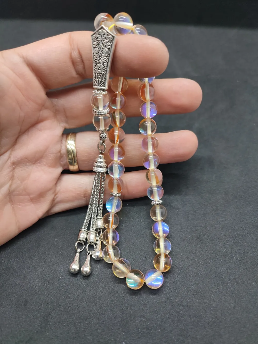 Özel Püskül Di̇zayn Doğal Aki̇k Taşı küçük resim 4