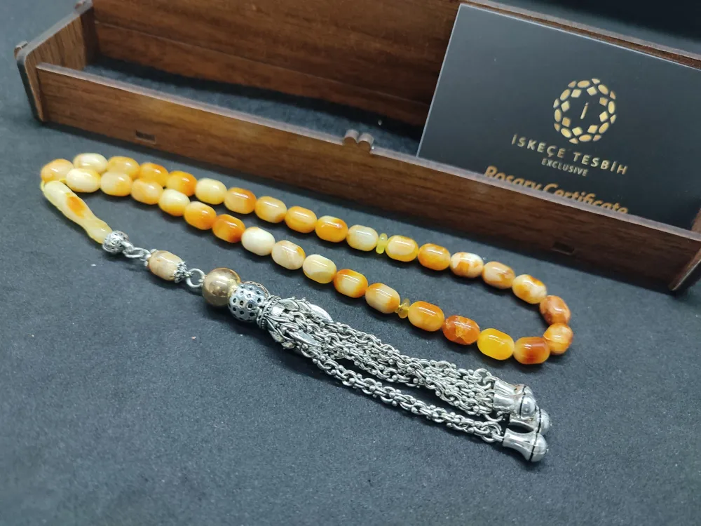 Ahşap Kutulu  6.75 Gr. Gümüş Püsküllü Toprak Fosi̇lli̇ 11.20 Gr. Rus Kaya Damla küçük resim 2