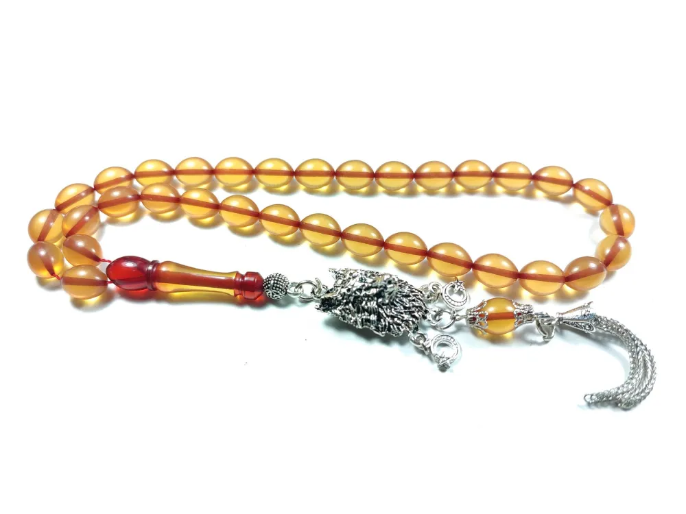 Kurt Başlı Alman Gümüş Püskül Kombi̇nli̇ 0.6 Deli̇m Sıkma Kehri̇bar küçük resim 3