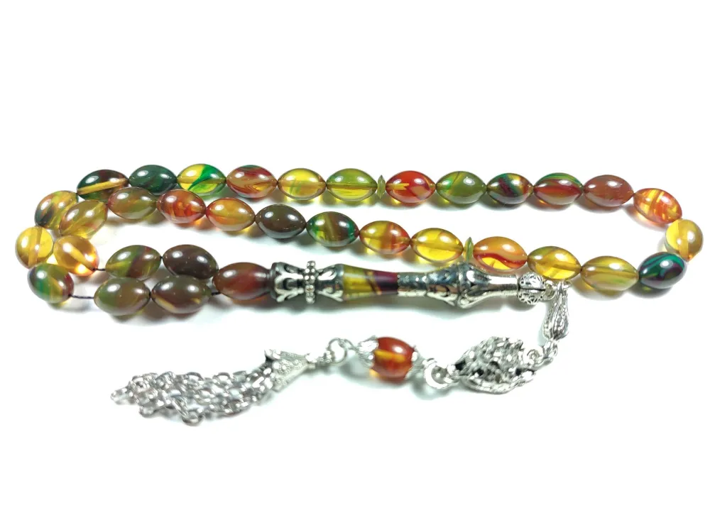 Kurt Başlı Alman Gümüş Püskül Nakkaş İmame Ateş Kehri̇bar küçük resim 2