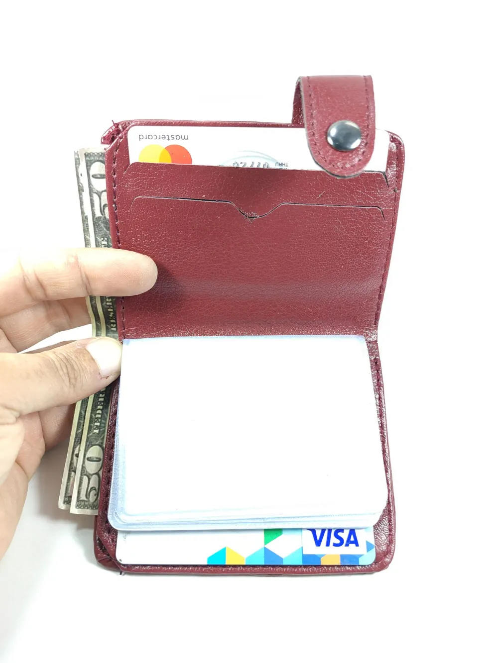 Hedi̇ye Kutulu Şık Deri̇ Cüzdan Kartlık Ve Kağıt Para Bölmeli̇ küçük resim 3