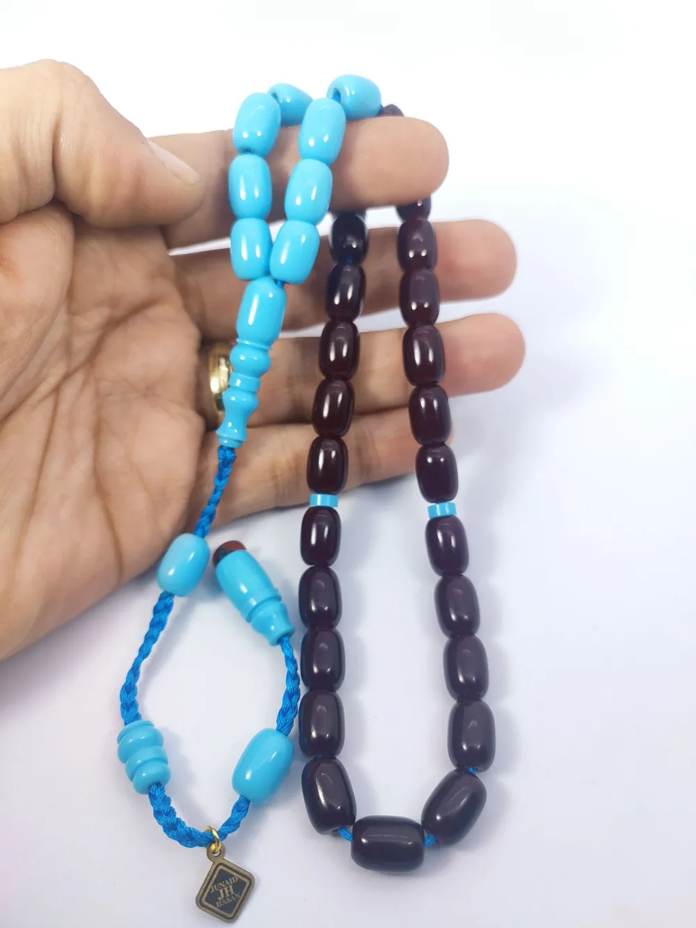 Junai̇d Hasan Usta Eseri̇ 12 Kat İpe Di̇zi̇lmi̇ş Anti̇k Model Sıkma Kehri̇bar küçük resim 5