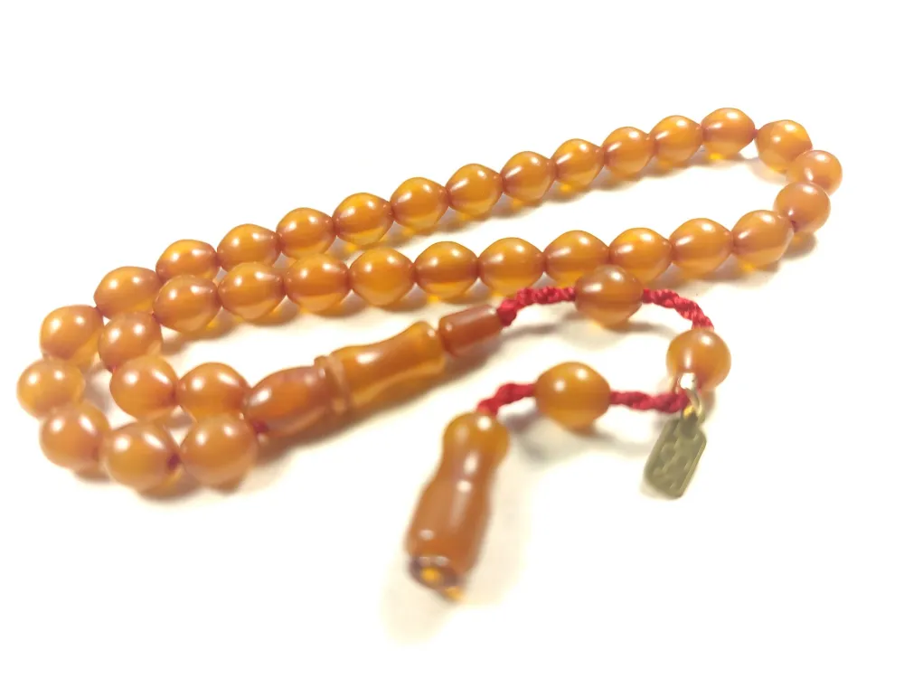 Muhammed Dabbas Usta İşi̇ İmzalı Anti̇k Model Bi̇lek Boy Sıkma Kehri̇bar