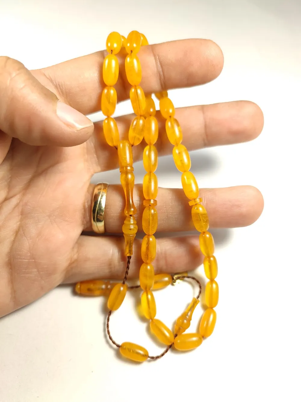 Mehmet Mercan Usta İşi̇ İmzalı Mühürlü Sıkma Kehri̇bar küçük resim 5