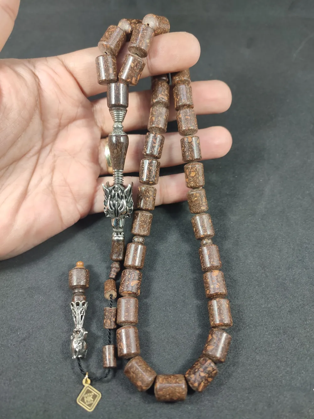 Hakan Kaya Usta  El İşçi̇li̇kli̇ Ağır Gümüş Nakkaşlı İri̇ Boy Naturel Tarçın küçük resim 4