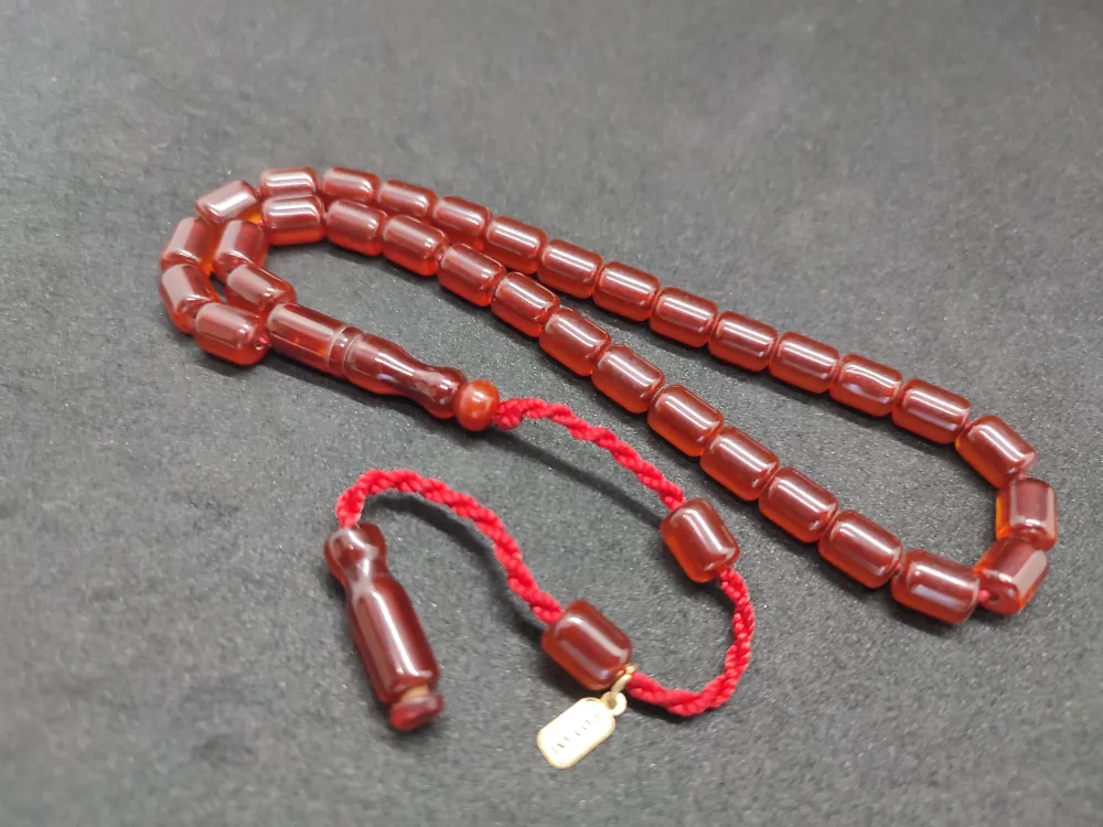 Hayyani̇ Usta Eseri̇ İmzalı Mühürlü Dönem Osmanlı Ateş Kehri̇barı küçük resim 3