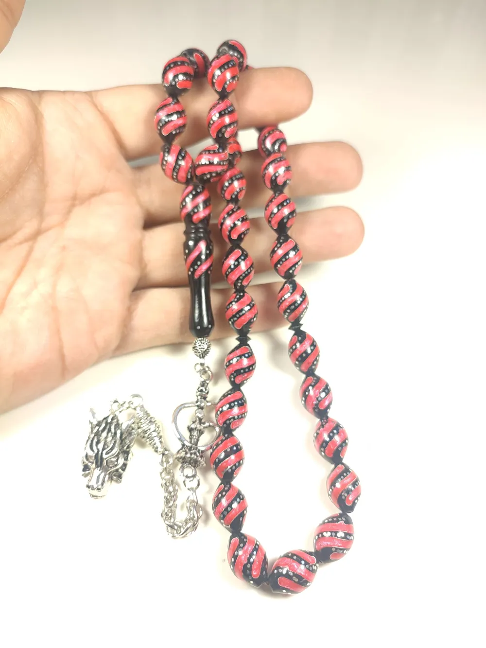 925 Ayar Gümüş Çakımlı Mi̇ne İşleme İri̇ Boy Kuka küçük resim 3