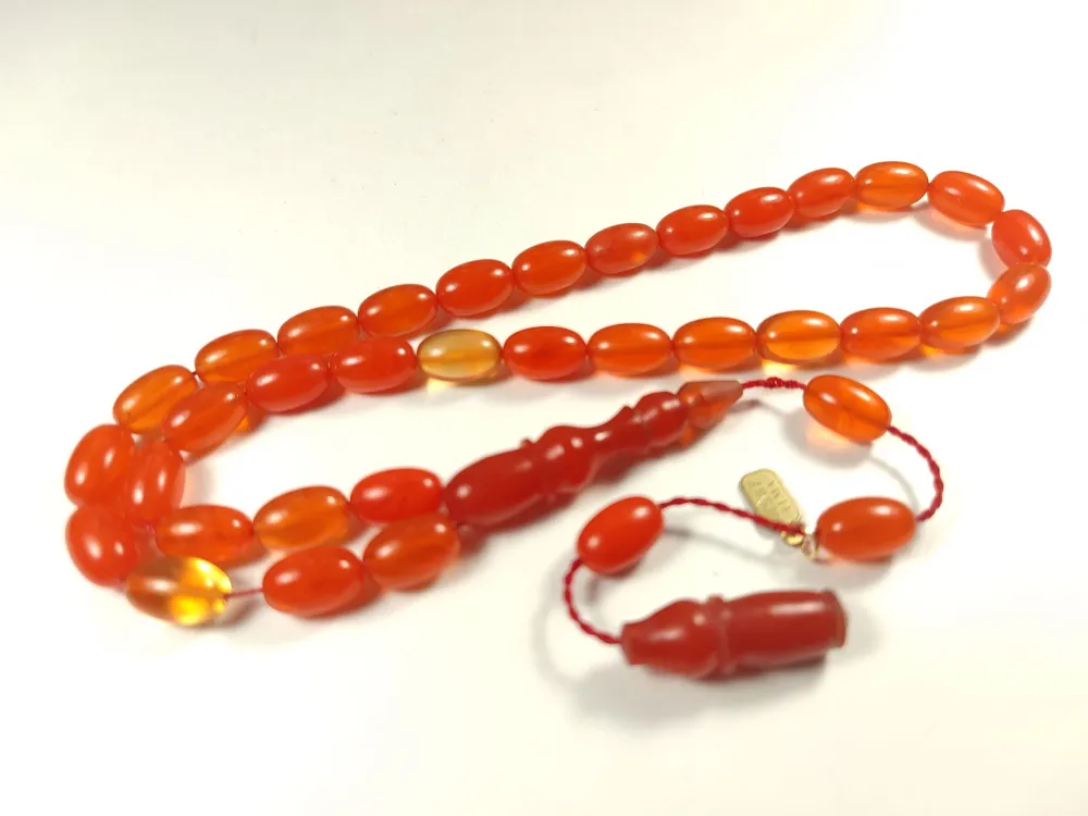 Mesut Elma Usta İşi̇ İmzalı Mühürlü Sıkma Kehri̇bar